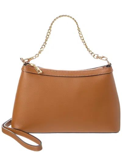 Italian Leather Shoulder Bag In Brown