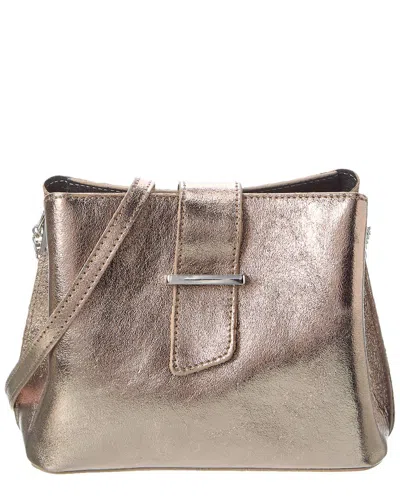 Italian Leather Shoulder Bag In Gold