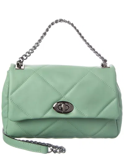 Italian Leather Shoulder Bag In Green