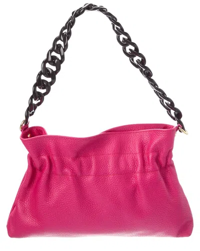 Italian Leather Shoulder Bag In Pink