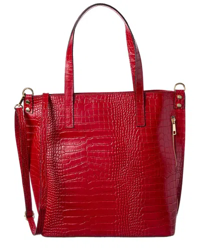 Italian Leather Shoulder Bag In Red