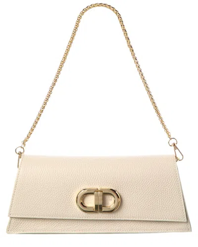 Italian Leather Shoulder Bag In Neutral