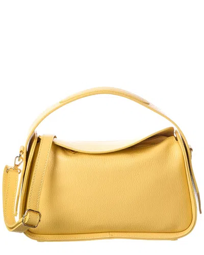 Italian Leather Shoulder Bag In Yellow