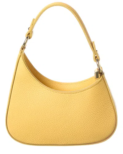 Italian Leather Shoulder Bag In Yellow