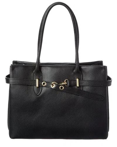 Italian Leather Top Handle Bag In Black