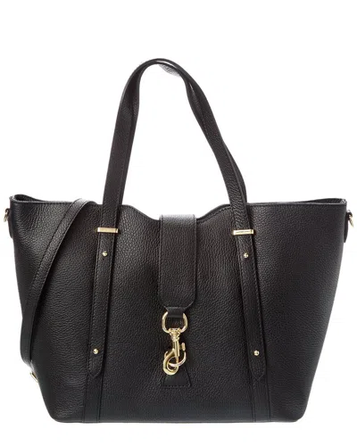 Italian Leather Top Handle Bag In Black