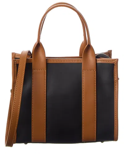 Italian Leather Top Handle Bag In Black