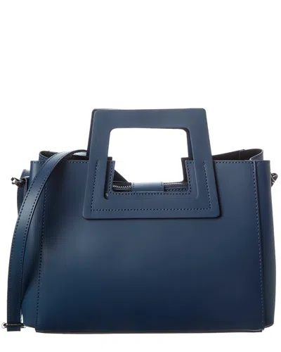 Italian Leather Top Handle Bag In Blue