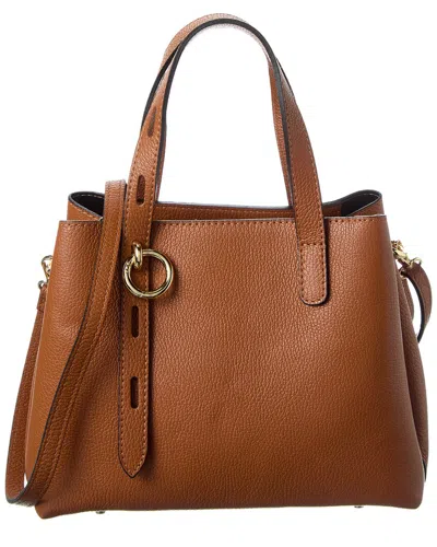 Italian Leather Top Handle Bag In Brown