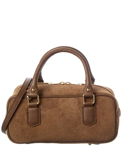 Italian Leather Top Handle Bag In Brown