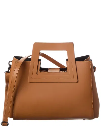 Italian Leather Top Handle Bag In Brown