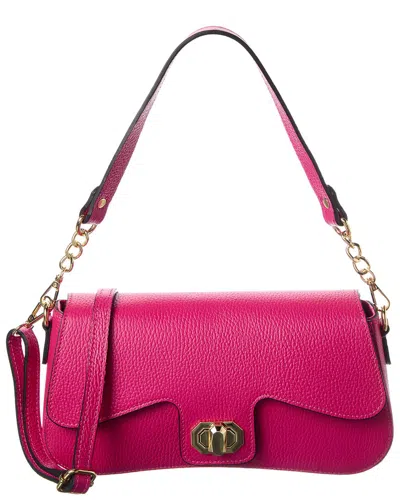Italian Leather Top Handle Bag In Pink