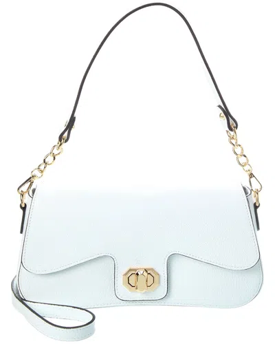Italian Leather Top Handle Bag In White