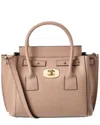 Italian Leather Top Handle Leather Satchel In Brown