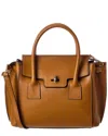 Italian Leather Top Handle Leather Satchel In Brown