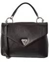 Italian Leather Top Handle Satchel In Black