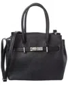 Italian Leather Top Handle Satchel In Black