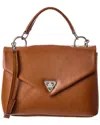 Italian Leather Top Handle Satchel In Brown