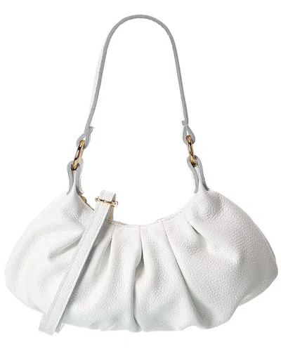 Italian Leather Top Handle Shoulder Bag In White