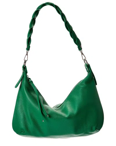 Italian Leather Top Handle Shoulder Bag In Green