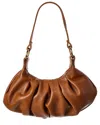 Italian Leather Top Handle Shoulder Bag In Brown