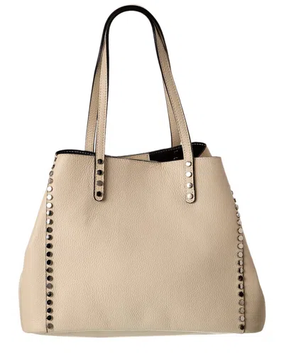 Italian Leather Top Handle Tote In Sand