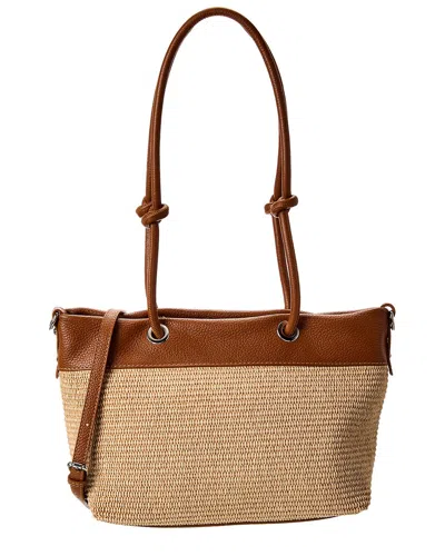 Italian Leather Top Handle Tote In Brown