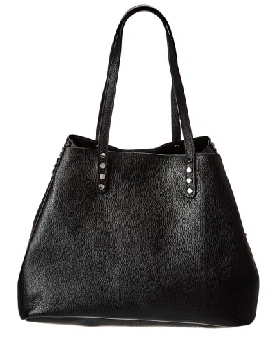 Italian Leather Top Handle Tote In Black