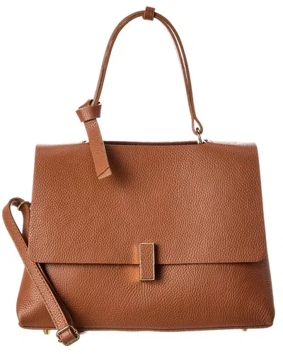 Italian Leather Top Handle Tote In Brown