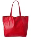 Italian Leather Top Handle Tote In Red