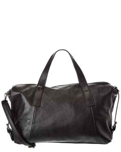Italian Leather Top Handles Bag In Black