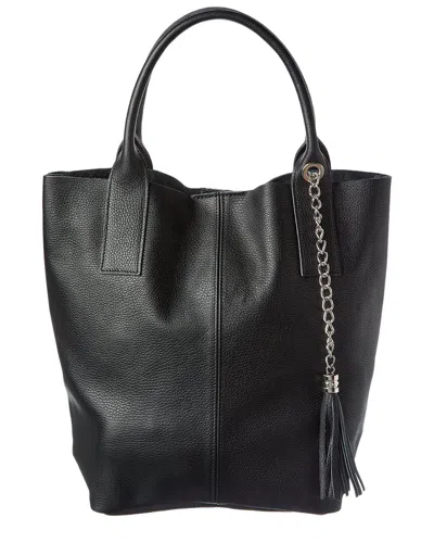 Italian Leather Tote In Black