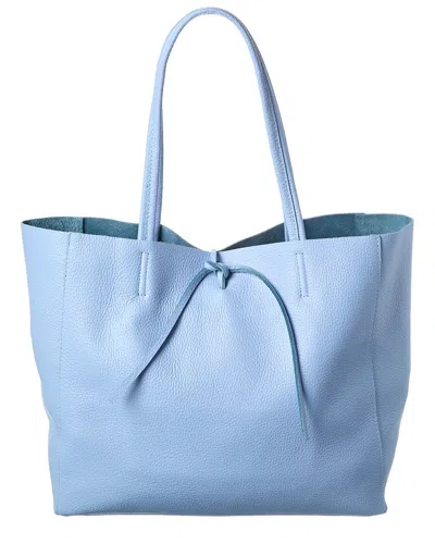 Italian Leather Tote In Blue