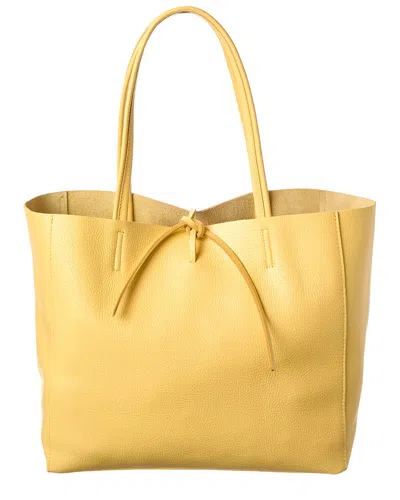 Italian Leather Tote In Yellow