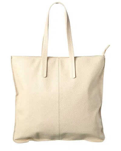 Italian Leather Tote In Neutral