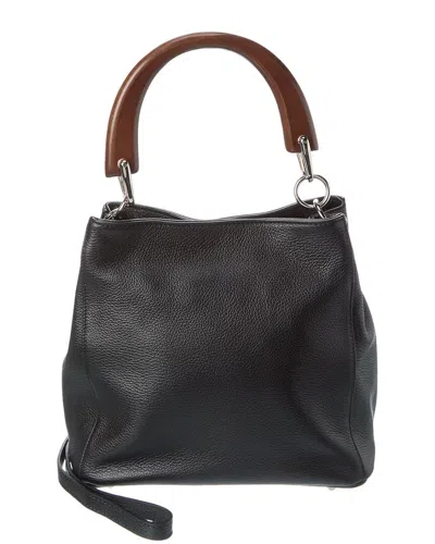 Italian Leather Tote In Black