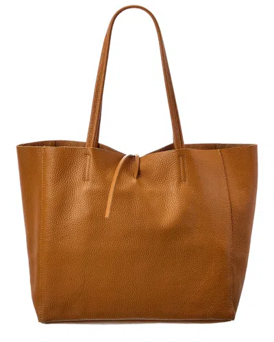 Italian Leather Tote In Brown