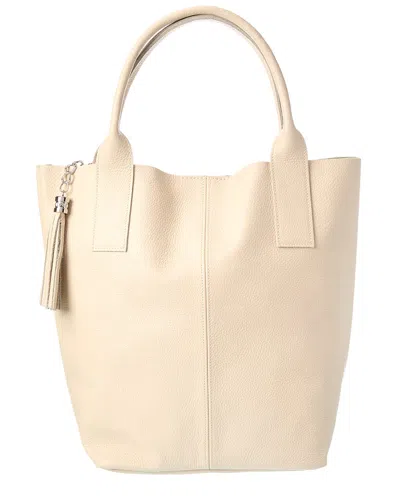 Italian Leather Tote In Neutral