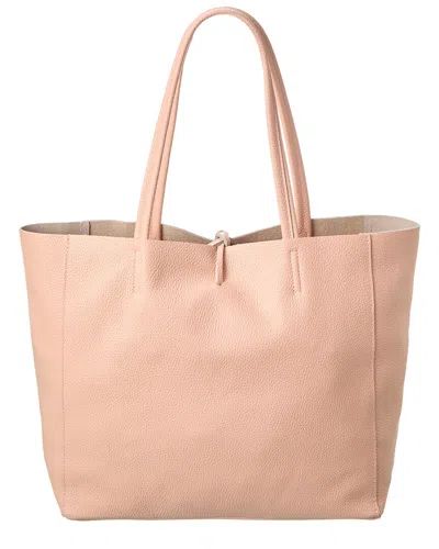 Italian Leather Tote In Pink