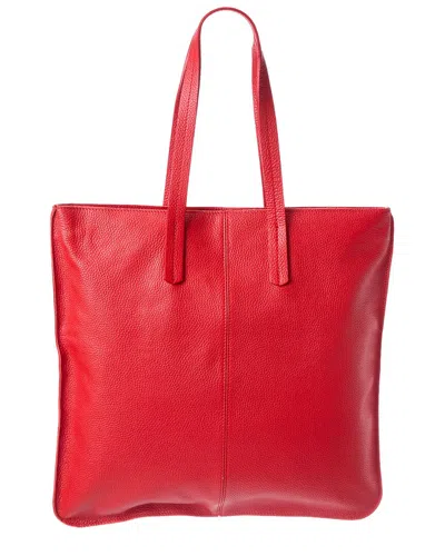 Italian Leather Tote In Red