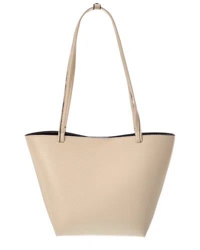 Italian Leather Yara Leather Top Handle Bag In Beige