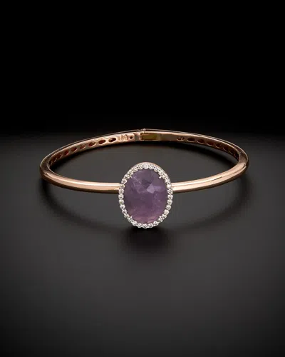 Italian Rose Gold 14k  5.00 Ct. Tw. Diamond & Amethyst Bangle