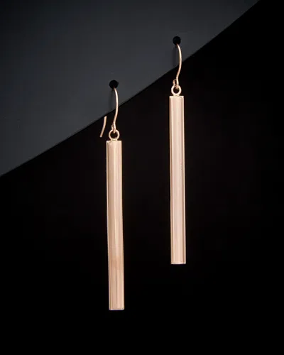Italian Rose Gold Bar Drop Earrings