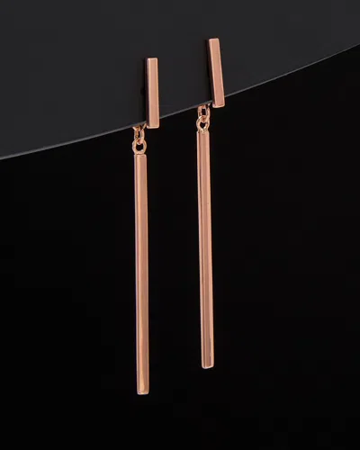 Italian Rose Gold 14k  Bar Front-back Earrings