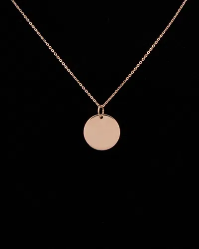 Italian Rose Gold 14k  Disc Necklace