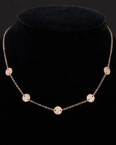 Italian Rose Gold 14k  Disc Station Necklace