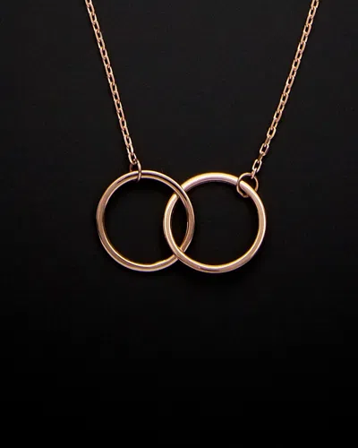 Italian Rose Gold 14k  Double Circle Necklace