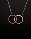 Italian Rose Gold Double Circle Necklace