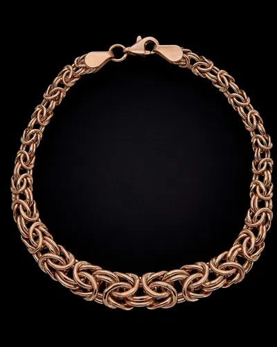 Italian Rose Gold 14k  Graduated Byzantine Bracelet