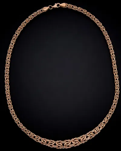 Italian Rose Gold 14k  Graduated Byzantine Necklace